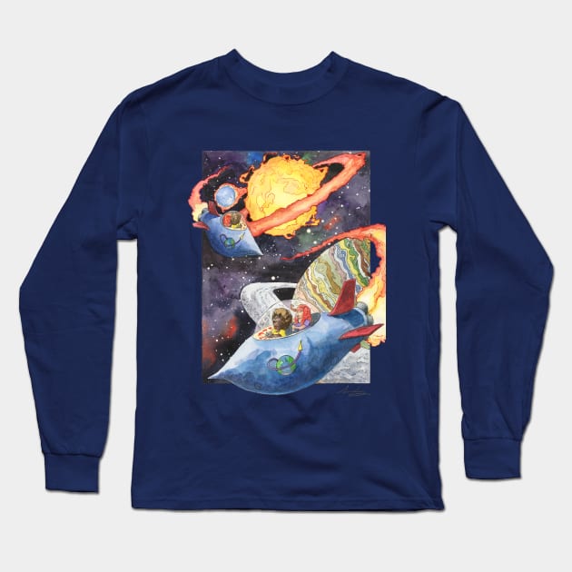 Space Flight Long Sleeve T-Shirt by seangreenbergart